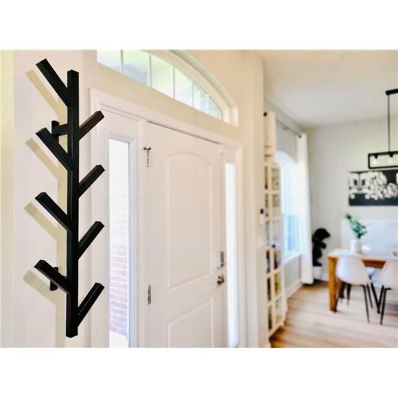 Coat Rack & Hat Rack - Modern Design - Wall Mounted - Stylish - (Black) - Picture 5 of 6